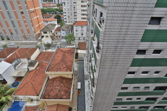 Vista da Sala de apartamento para alugar com 1 quarto, 45m² em Campo Grande, Santos