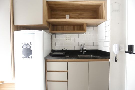Cozinha de apartamento à venda com 1 quarto, 12m² em Vila Buarque, São Paulo