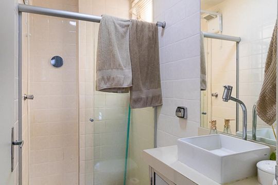 Banheiro da suíte de apartamento à venda com 3 quartos, 72m² em Jardim Santa Genebra, Campinas