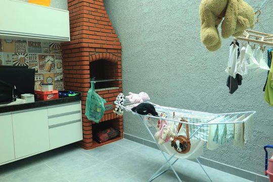Área Gourmet de casa à venda com 3 quartos, 159m² em Vila Alzira, Santo André