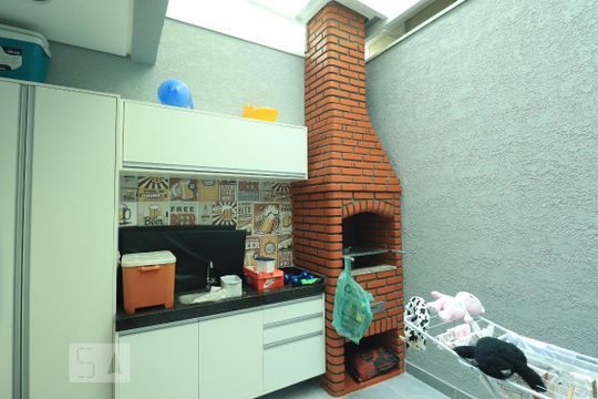 Área Gourmet de casa à venda com 3 quartos, 159m² em Vila Alzira, Santo André