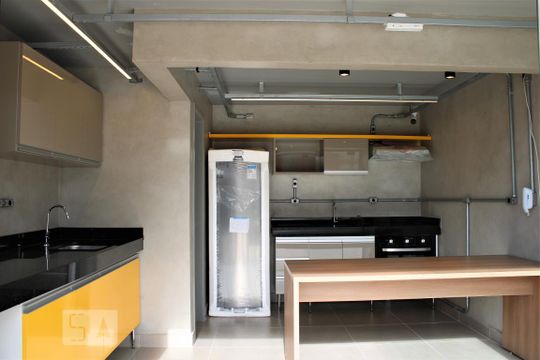 Área gourmet de kitnet/studio para alugar com 1 quarto, 12m² em Campos Elíseos, São Paulo
