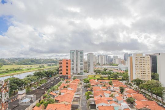 Vista da Varanda do Quarto de kitnet/studio à venda com 1 quarto, 55m² em Santo Amaro, São Paulo