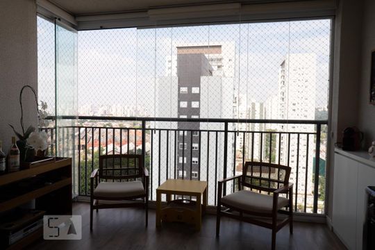 Varanda da Sala de apartamento à venda com 2 quartos, 60m² em Vila Anastácio, São Paulo