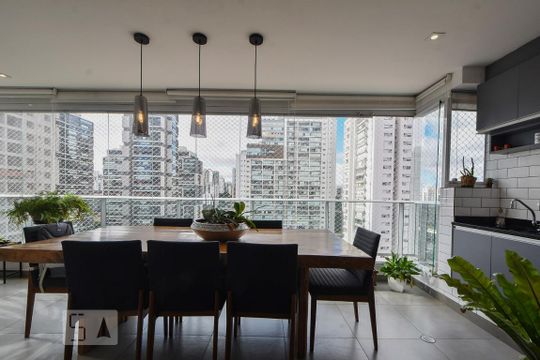 Varanda Gourmet de apartamento para alugar com 3 quartos, 110m² em Cidade Monções, São Paulo
