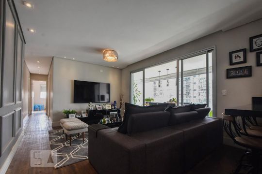 Sala de Estar de apartamento para alugar com 3 quartos, 110m² em Cidade Monções, São Paulo