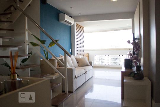 Sala de apartamento para alugar com 2 quartos, 160m² em Barra da Tijuca, Rio de Janeiro