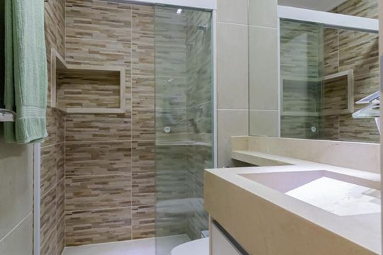Banheiro da Suíte de apartamento para alugar com 1 quarto, 63m² em Vila Mariana, São Paulo