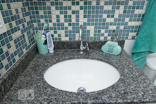 Detalhe banheiro corredor de apartamento para alugar com 2 quartos, 57m² em Barra Funda, São Paulo