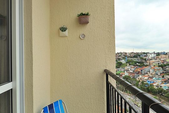 Varanda da Sala de apartamento para alugar com 2 quartos, 47m² em Parque João Ramalho, Santo André