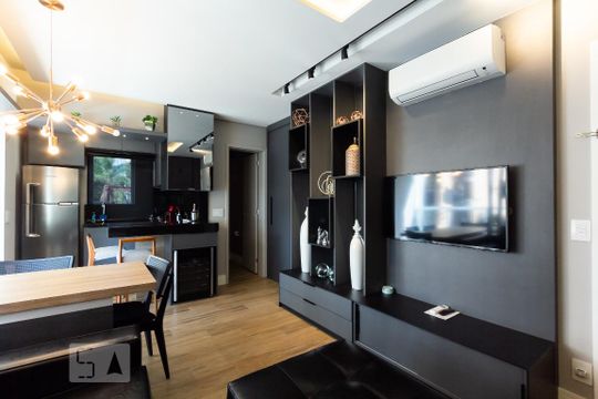Sala de apartamento para alugar com 1 quarto, 49m² em Jardim Paulistano, São Paulo