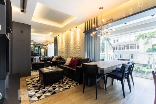 Sala de apartamento para alugar com 1 quarto, 49m² em Jardim Paulistano, São Paulo