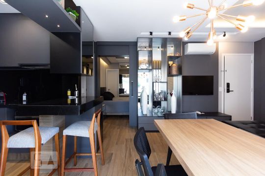 Sala de apartamento para alugar com 1 quarto, 49m² em Jardim Paulistano, São Paulo