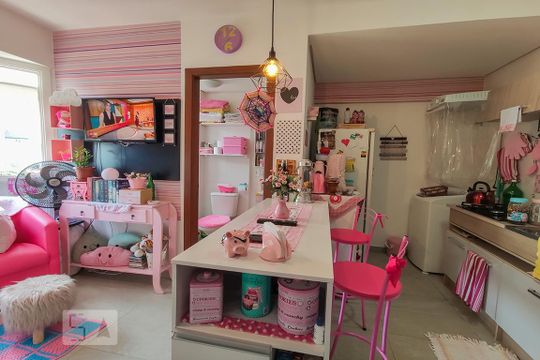 Sala e Cozinha  de kitnet/studio para alugar com 1 quarto, 27m² em Boa Vista, Novo Hamburgo