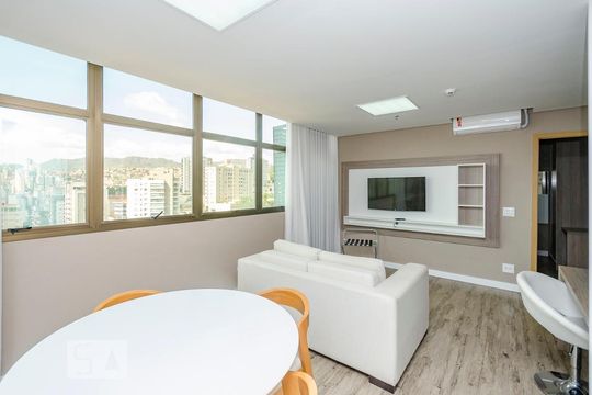 Sala de apartamento para alugar com 1 quarto, 52m² em Luxemburgo, Belo Horizonte