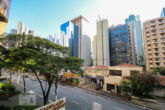 Vista da Varanda de apartamento à venda com 1 quarto, 45m² em Brooklin Paulista, São Paulo