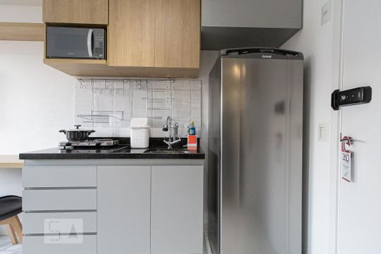 Cozinha de kitnet/studio à venda com 1 quarto, 25m² em Centro, São Paulo