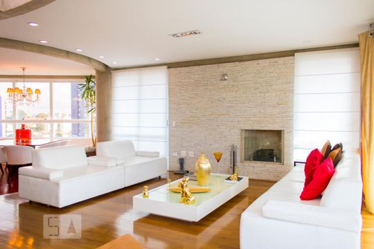 Sala de Estar de apartamento para alugar com 5 quartos, 414m² em Jardim Sílvia, Santo André