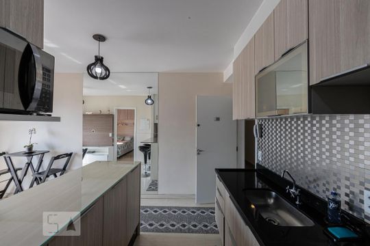 Cozinha de apartamento à venda com 1 quarto, 34m² em Jardim Brasília (zona Norte), São Paulo