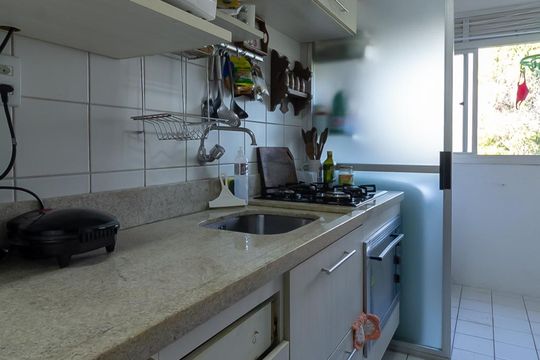 cozinha de apartamento à venda com 3 quartos, 69m² em Jardim Carvalho, Porto Alegre