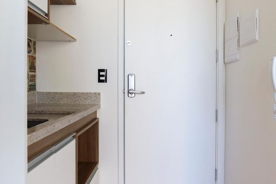 Cozinha de kitnet/studio à venda com 1 quarto, 22m² em Centro Histórico de São Paulo, São Paulo