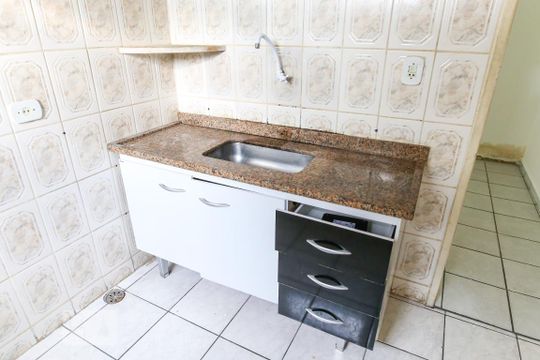 Cozinha de kitnet/studio para alugar com 1 quarto, 25m² em Jardim Petrópolis, São José dos Campos