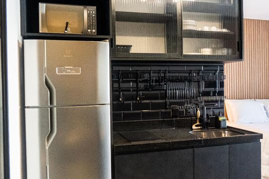 Cozinha de kitnet/studio à venda com 1 quarto, 36m² em República, São Paulo