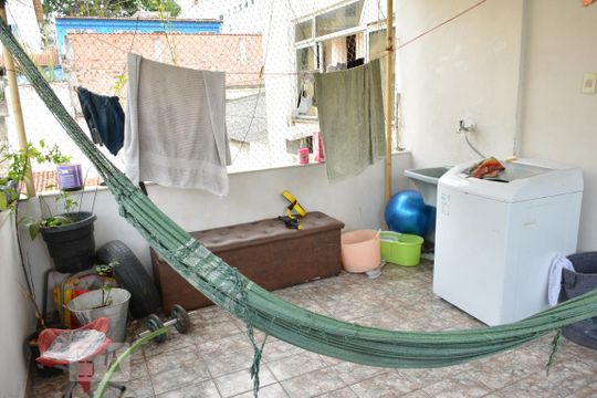 Varanda com churrasqueira e area de serviço de apartamento à venda com 3 quartos, 110m² em Jardim Guanabara, Rio de Janeiro