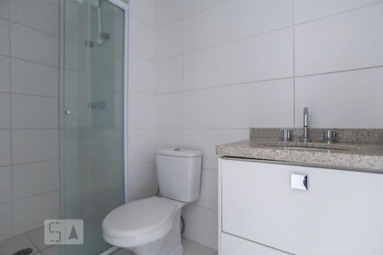 Banheiro da Suíte de apartamento à venda com 1 quarto, 54m² em Consolação, São Paulo