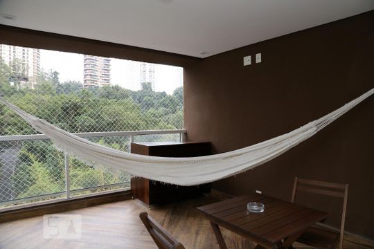 Varanda da Sala de apartamento para alugar com 2 quartos, 77m² em Jardim Fonte do Morumbi, São Paulo