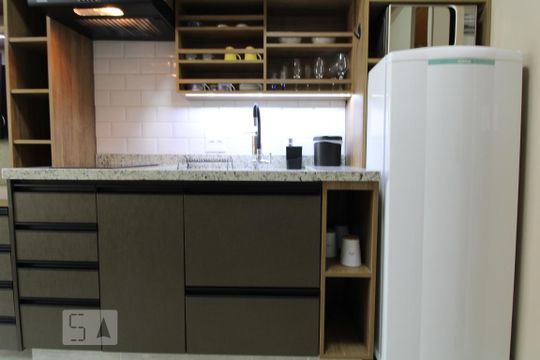 Cozinha de kitnet/studio à venda com 1 quarto, 22m² em Jardim das Acacias, São Paulo