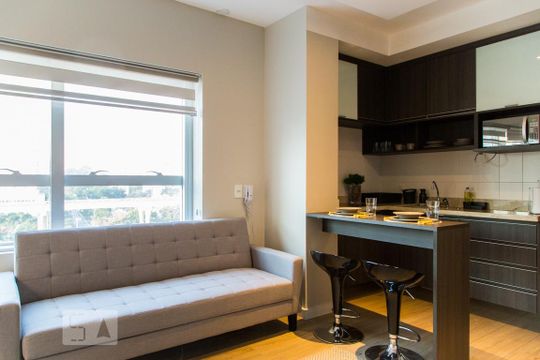 Sala de kitnet/studio à venda com 1 quarto, 44m² em Brooklin, São Paulo