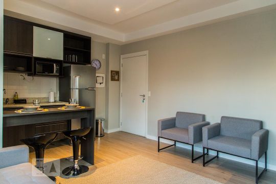 Sala de kitnet/studio à venda com 1 quarto, 44m² em Brooklin, São Paulo