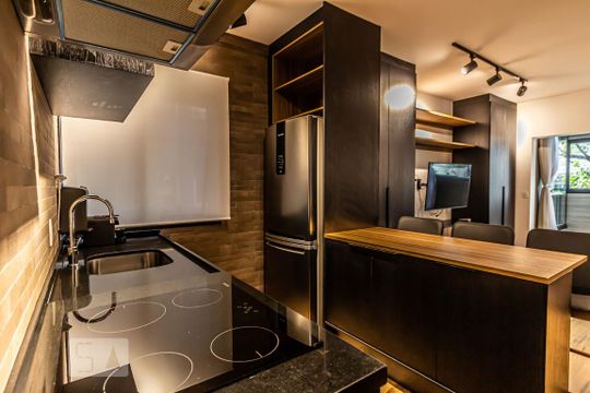 Cozinha de kitnet/studio à venda com 1 quarto, 40m² em Higienópolis, São Paulo
