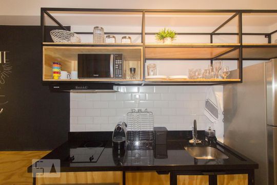 Cozinha de kitnet/studio para alugar com 1 quarto, 42m² em Centro Histórico de São Paulo, São Paulo