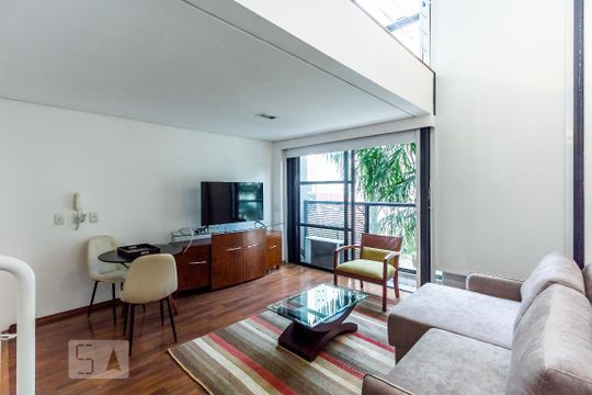 Sala/Cozinha de apartamento para alugar com 1 quarto, 44m² em Vila Nova Conceição, São Paulo