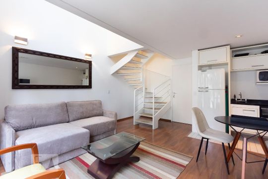 Sala/Cozinha de apartamento para alugar com 1 quarto, 44m² em Vila Nova Conceição, São Paulo