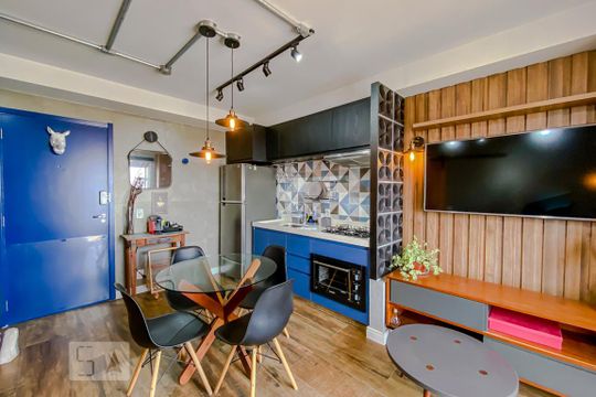 Sala, Cozinha e Lavanderia de kitnet/studio à venda com 1 quarto, 37m² em Vila Alpina, São Paulo