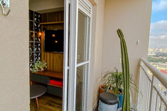 Varanda de kitnet/studio à venda com 1 quarto, 37m² em Vila Alpina, São Paulo