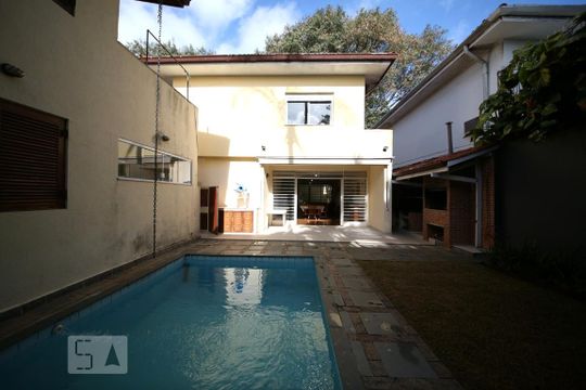 Fachada Posterior - Piscina de casa para alugar com 4 quartos, 280m² em Brooklin Paulista, São Paulo