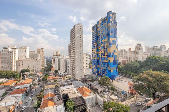 Studio - Varanda Vista de kitnet/studio para alugar com 1 quarto, 48m² em Cerqueira César, São Paulo