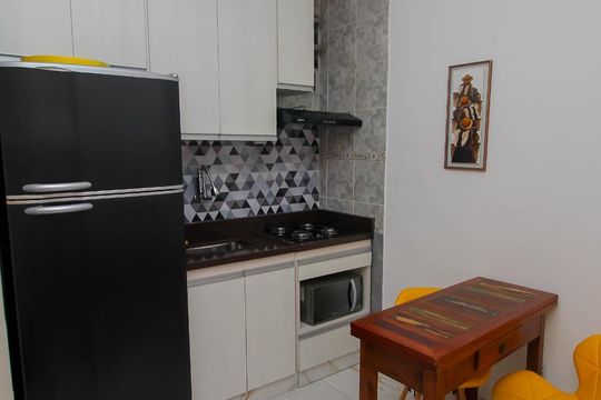 Cozinha - Armários de kitnet/studio à venda com 1 quarto, 27m² em Glória, Rio de Janeiro