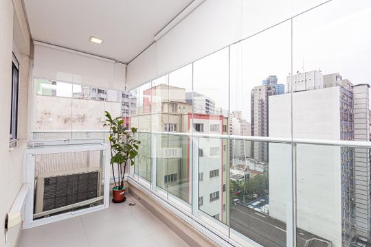 Varanda de apartamento para alugar com 1 quarto, 46m² em Bela Vista, São Paulo