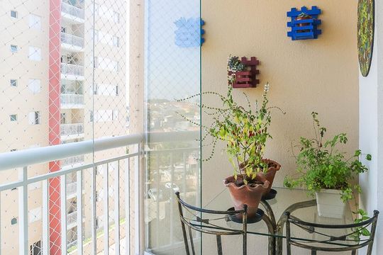 Varanda da Sala de apartamento à venda com 3 quartos, 70m² em Vila Nova Alba, São Paulo