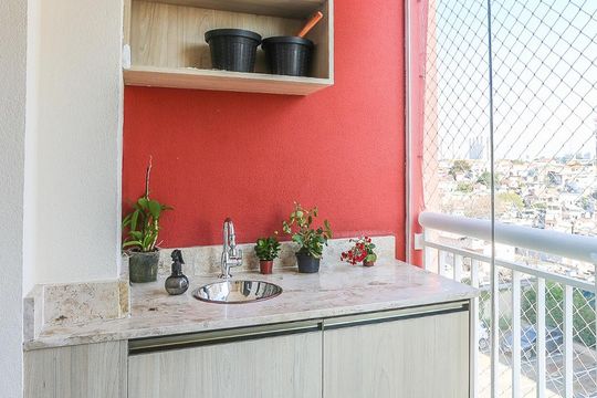 Varanda da Sala de apartamento à venda com 3 quartos, 70m² em Vila Nova Alba, São Paulo