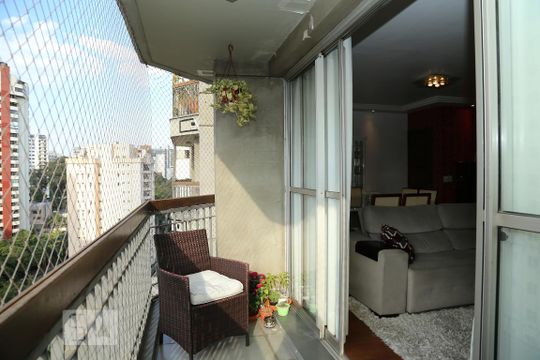 Varanda da Sala de apartamento à venda com 4 quartos, 160m² em Vila Andrade, São Paulo