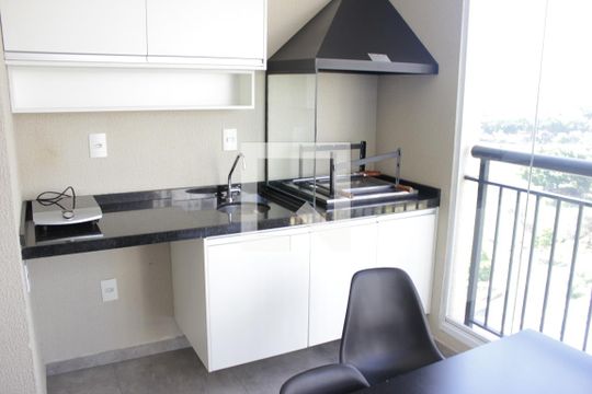 Sacada com churrasqueira de kitnet/studio para alugar com 1 quarto, 38m² em Jardim Flor da Montanha, Guarulhos