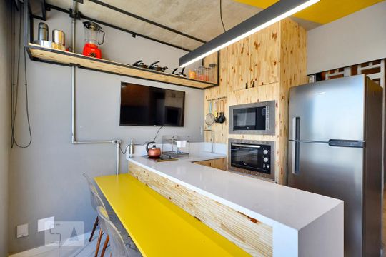 Studio - Cozinha de kitnet/studio à venda com 1 quarto, 36m² em Bom Retiro, São Paulo