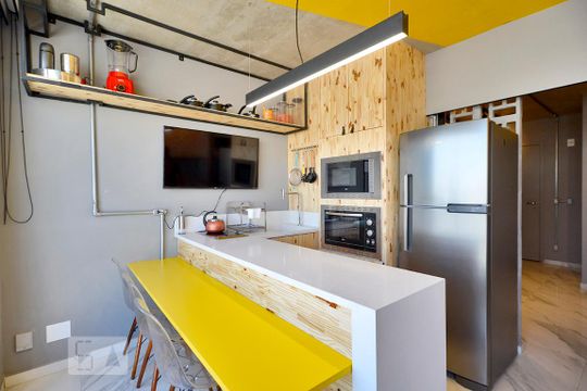 Studio - Cozinha de kitnet/studio à venda com 1 quarto, 36m² em Bom Retiro, São Paulo