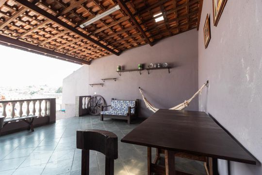 Área da churrasqueira de casa à venda com 3 quartos, 240m² em Vila Marina, São Paulo